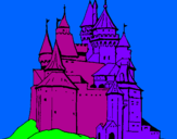 Disegno Castello medievale  pitturato su valeria
