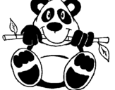 Disegno Orso panda  pitturato su BELLA SARA