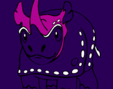 Disegno Rinoceronte  pitturato su agata