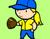 Disegno Giocatrice di baseball  pitturato su smorfiosetta