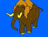 Disegno Mammuth II pitturato su checo