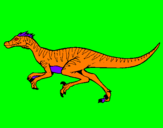 Disegno Velociraptor  pitturato su matia
