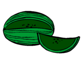 Disegno Melone  pitturato su gursy