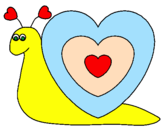 Disegno Lumachina cuore  pitturato su sorcio