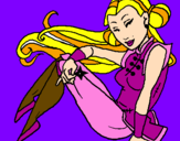 Disegno Principessa ninja  pitturato su ioio