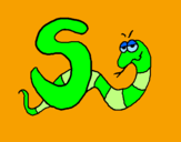 Disegno Serpente pitturato su gaia