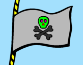 Disegno Bandiera dei pirati pitturato su luca