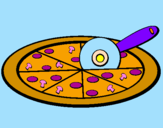 Disegno Pizza pitturato su aurora