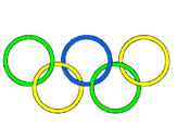 Disegno Anelli dei giochi olimpici  pitturato su fabiana