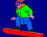 Disegno Snowboard pitturato su nicolò