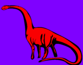 Disegno Mamenchisauro  pitturato su carlo