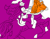 Disegno Cavaliere a cavallo pitturato su Ludovico