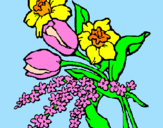 Disegno Mazzo di fiori pitturato su Rebecca