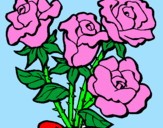Disegno Mazzo di rose  pitturato su alessandro
