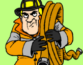 Disegno Pompiere  pitturato su sam ilpompiere