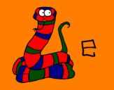 Disegno Serpente  pitturato su nena