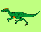 Disegno Velociraptor  pitturato su edoardo