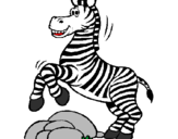 Disegno Zebra che salta sulle pietre  pitturato su la famiglia di giuseppe