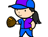Disegno Giocatrice di baseball  pitturato su Chiara