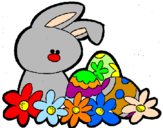 Disegno Coniglietto di Pasqua  pitturato su NICOLETTA MERY