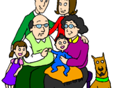 Disegno Famiglia pitturato su mimmy
