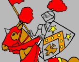 Disegno Cavaliere a cavallo pitturato su Ludovico