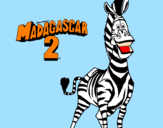 Disegno Madagascar 2 Marty pitturato su dario