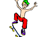 Disegno Skateboard pitturato su Joele