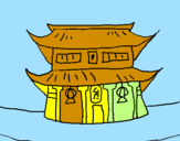 Disegno Tempio giapponese  pitturato su 0E270E340E19