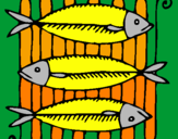 Disegno Pesce pitturato su VALERIA