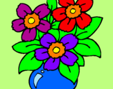 Disegno Vaso di fiori  pitturato su MARIA