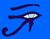Disegno Occhio di Horus  pitturato su gd