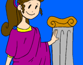 Disegno Giovane romana pitturato su Gabriela