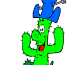 Disegno Cactus con il cappello  pitturato su y