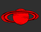 Disegno Saturno pitturato su enrico