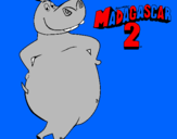 Disegno Madagascar 2 Gloria pitturato su giada