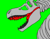 Disegno Scheletro di Tyrannosaurus rex pitturato su leonardo
