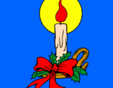 Disegno Candela di Natale pitturato su agnese e francesca