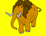 Disegno Mammuth II pitturato su ambra