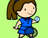 Disegno Ragazza che gioca a tennis  pitturato su kikka