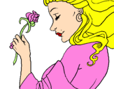 Disegno Principessa con una rosa pitturato su ALICE