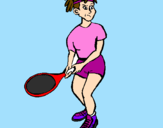 Disegno Ragazza che gioca a tennis  pitturato su kiara