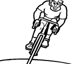Disegno Ciclista con il berretto  pitturato su Nicolò