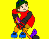 Disegno Bambino che gioca a hockey  pitturato su gago
