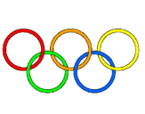 Disegno Anelli dei giochi olimpici  pitturato su valeria