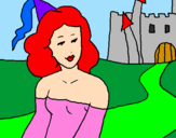 Disegno Principessa e castello  pitturato su clarissa