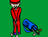 Disegno Golf II pitturato su chiacchia