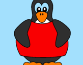 Disegno Pinguino pitturato su marty the best