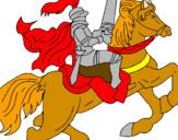 Disegno Cavaliere a cavallo pitturato su gianluca 
