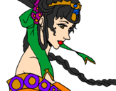 Disegno Principessa cinese pitturato su Teresa